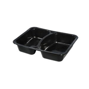Caserole  meniu negre TERMO din PP, 2 compartimente,227x178mm  200 buc/set