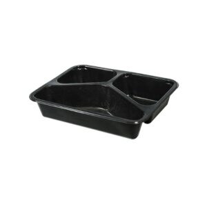 Caserole meniu negre TERMO din PP, 3 compartimente, 227x178mm 200 buc/set