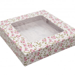 Cutii Prajituri Flori"Cu Fereastra 22x22.5x5cm(50buc)"
